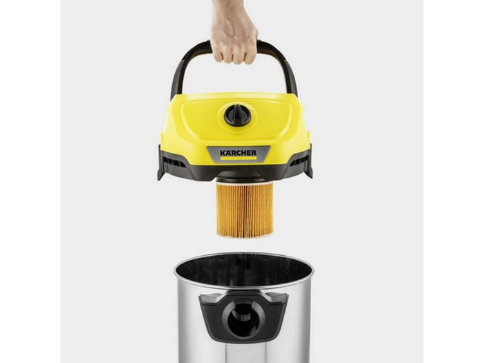 bidone aspira solidi-liquidi wd 3 s v-19/4/20 corpo acciaio inox 1.000 w lt. 19 cod:ferx.vit53530