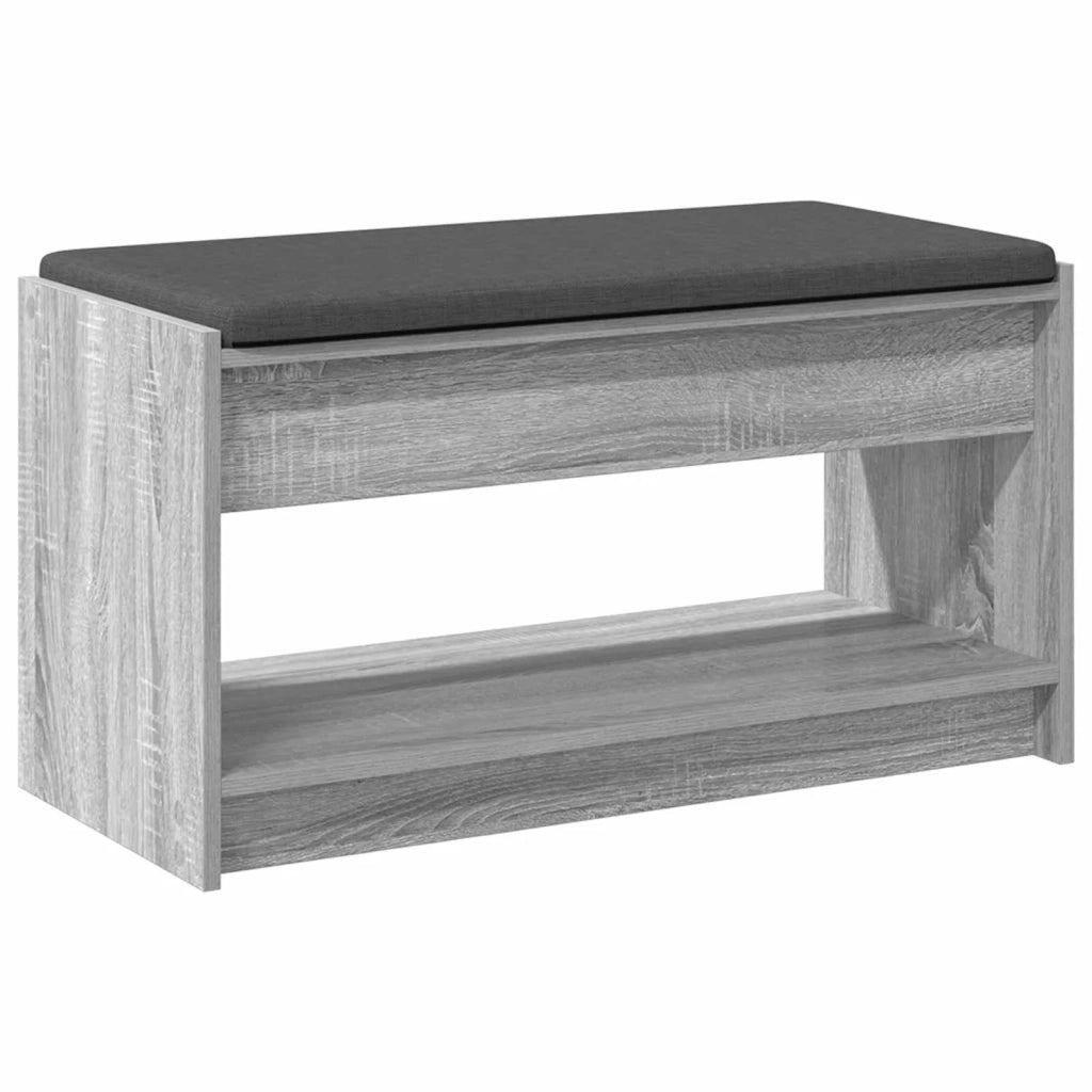 Panca per ingresso con cuscino Sonoma grigia 83 x 38 x 45 cm 891581