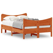 Letto matrimoniale | Letto per adulti | Giroletto senza Materasso Marrone Cera 120x200 cm Legno di Pino