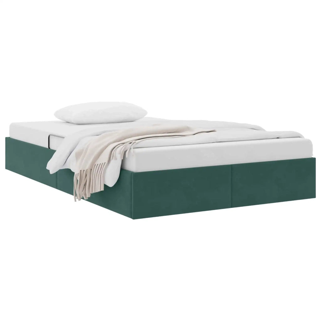 Letto ottomano Verde Scuro 120 x 200 cm Velluto 3442877