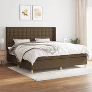 Giroletto a Molle con Materasso Marrone Scuro 200x200cm Tessuto 3132340