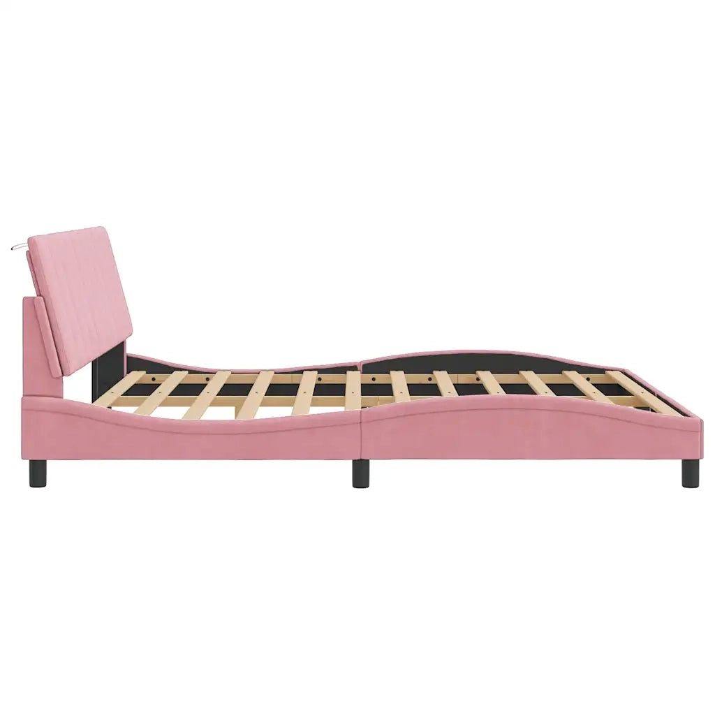 Giroletto senza Materasso Hanko Rosa 180x200 cm in Velluto