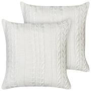 Set di 2 cuscini decorativi in cotone con disegno intrecciato bianco soggiorno camera da letto