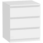 Cassettiera 3 Cassetti con Chiusura Rallentata, Stile Moderno 45x40x52,8 cm Bianco