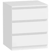 Cassettiera 3 Cassetti con Chiusura Rallentata, Stile Moderno 45x40x52,8 cm Bianco