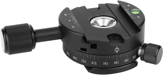 Stativa a 360 gradi con livella per clip Arca Swiss con struttura in alluminio