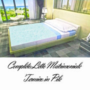 Trade Shop - Completo Da Letto In Pile Lenzuolo Sopra E Sotto 2 Copricuscino Azzurro Pois -