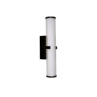 Applique Moderna Morsetto Acciaio Nero Vetro Bianco Led 19W 3000K