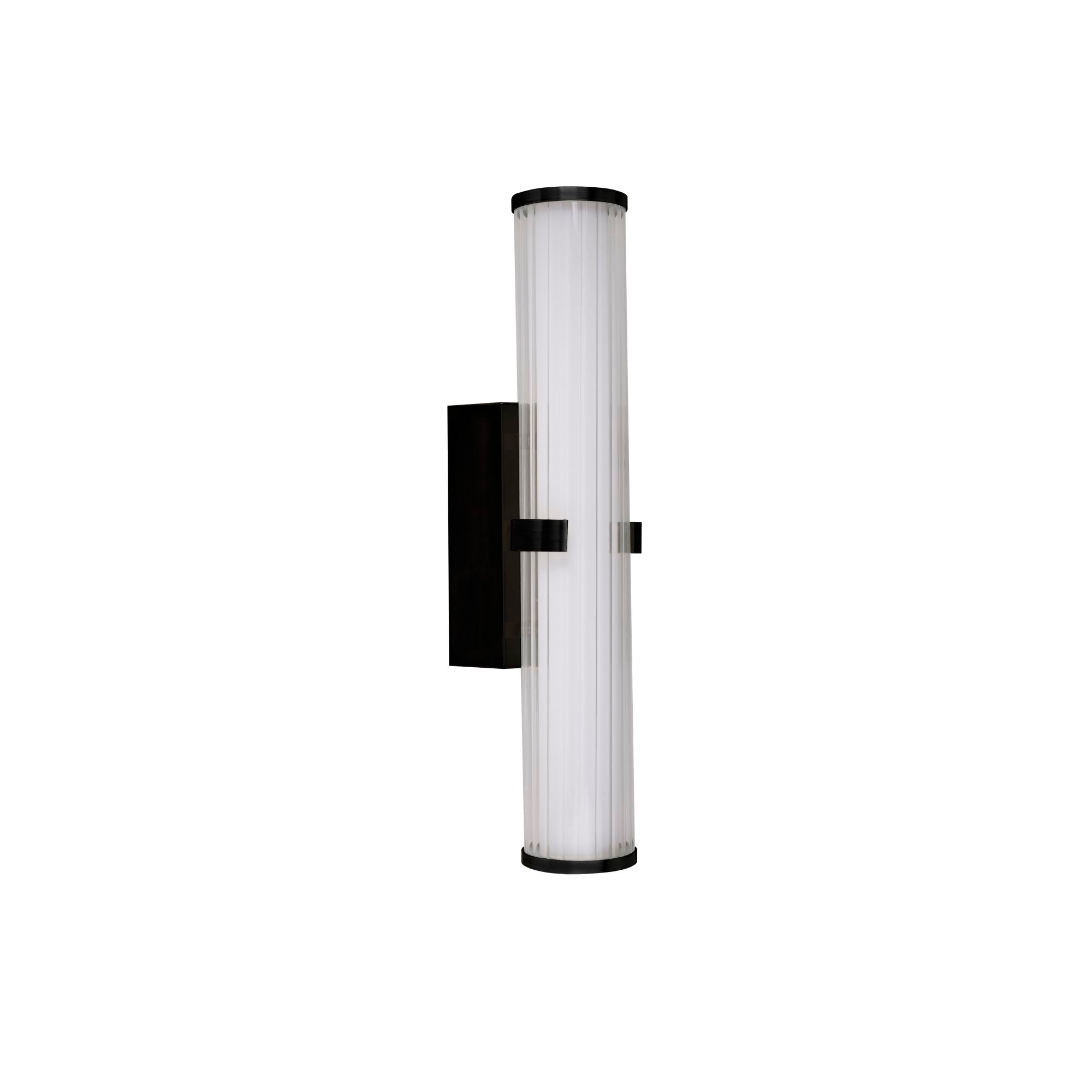 Applique Moderna Morsetto Acciaio Nero Vetro Bianco Led 19W 3000K