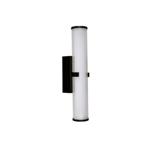 Applique Moderna Morsetto Acciaio Nero Vetro Bianco Led 19W 3000K