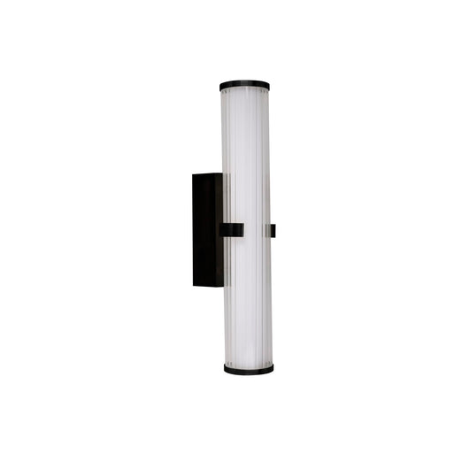 Applique Moderna Morsetto Acciaio Nero Vetro Bianco Led 19W 3000K