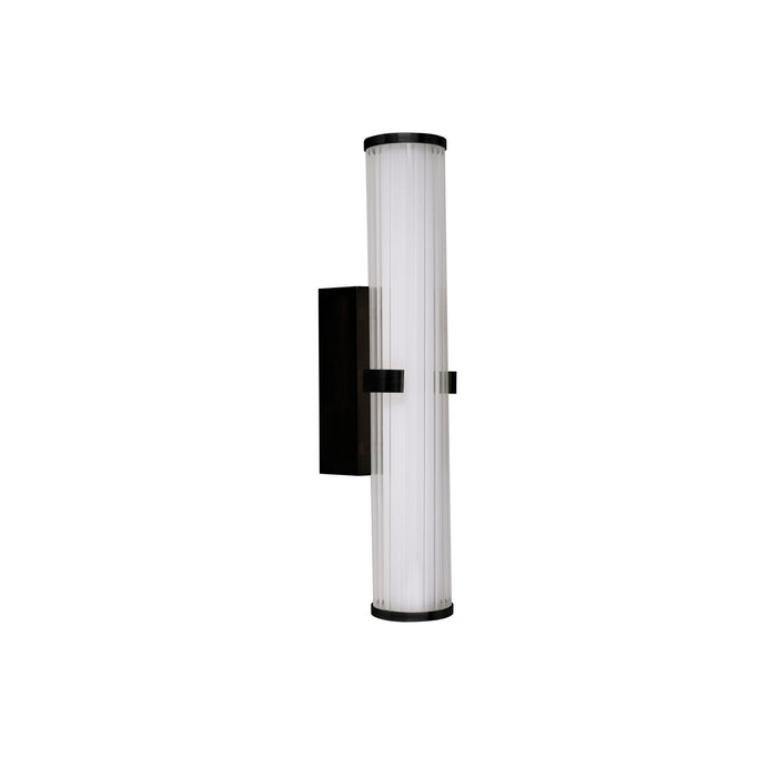 Applique Moderna Morsetto Acciaio Nero Vetro Bianco Led 19W 3000K