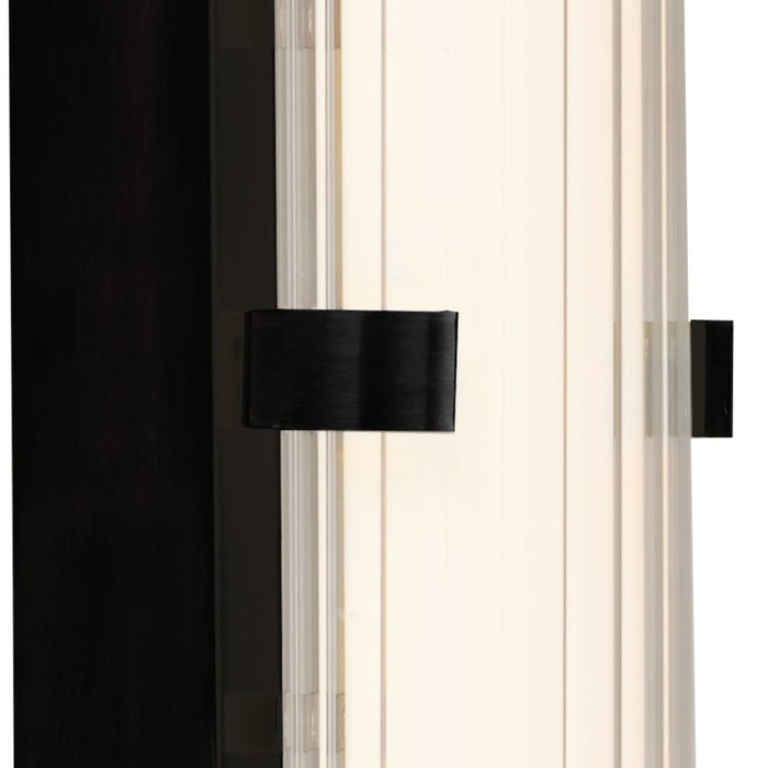 Applique Moderna Morsetto Acciaio Nero Vetro Bianco Led 19W 3000K