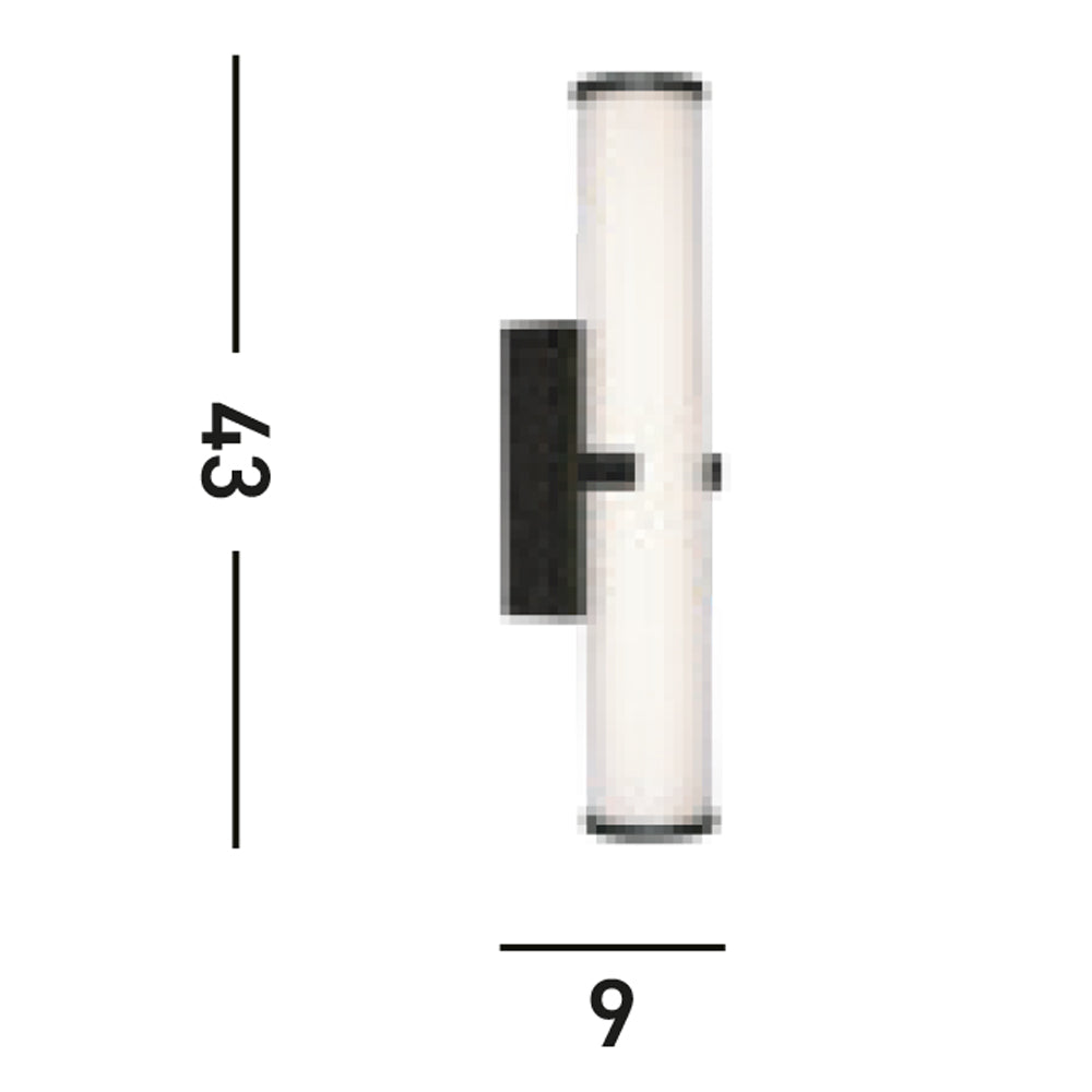 Applique Moderna Morsetto Acciaio Nero Vetro Bianco Led 19W 3000K