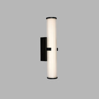 Applique Moderna Morsetto Acciaio Nero Vetro Bianco Led 19W 3000K