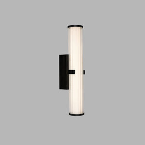 Applique Moderna Morsetto Acciaio Nero Vetro Bianco Led 19W 3000K