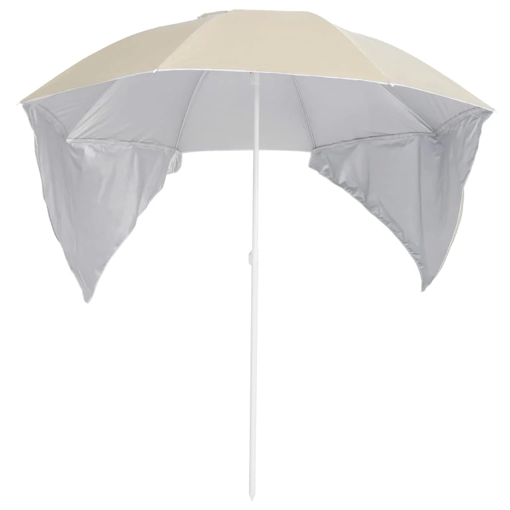 Ombrellone da spiaggia con pannelli laterali 215 cm colore sabbia 02_0008380