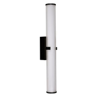 Applique Moderna Morsetto Acciaio Nero Vetro Bianco Led 23W 3000K