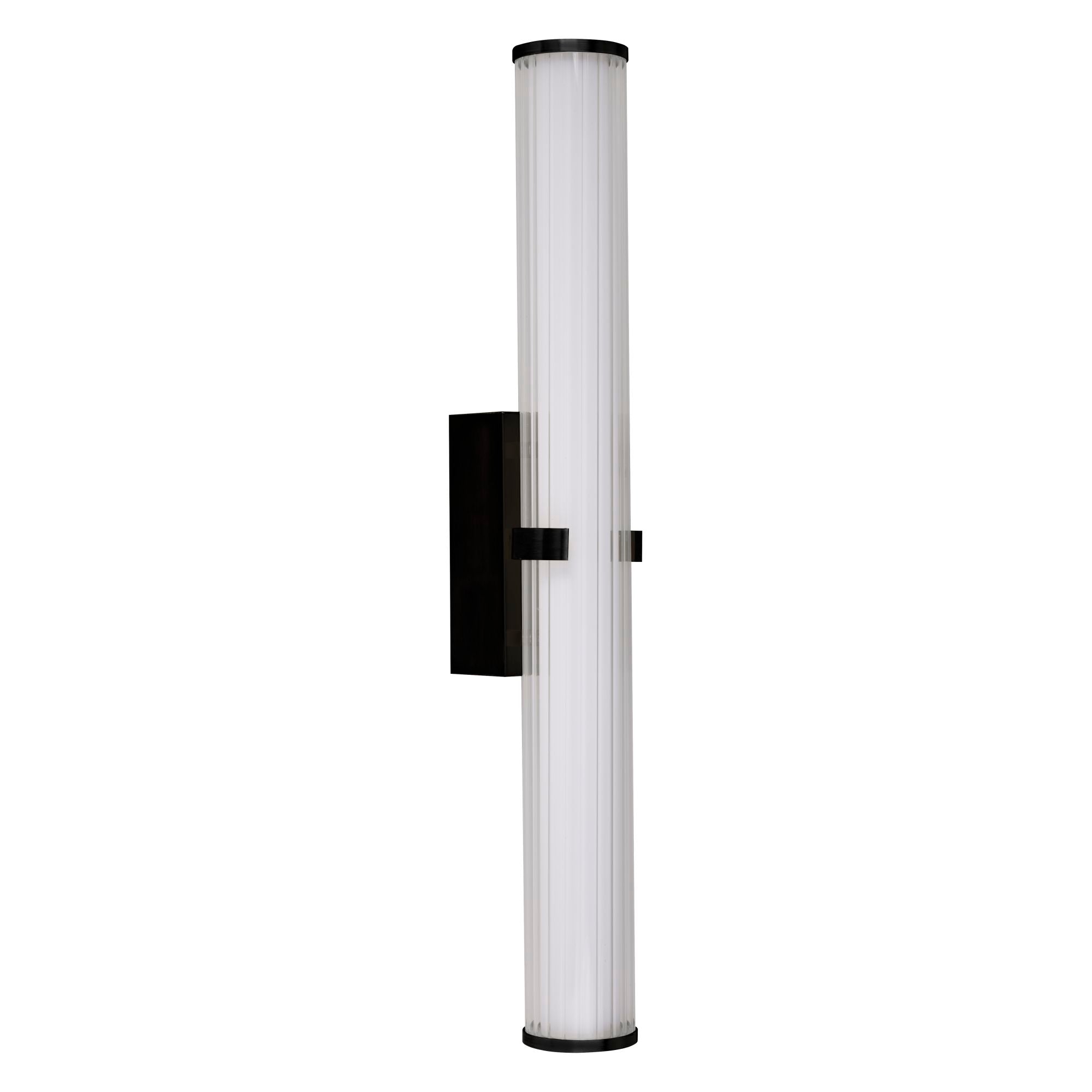 Applique Moderna Morsetto Acciaio Nero Vetro Bianco Led 23W 3000K