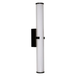 Applique Moderna Morsetto Acciaio Nero Vetro Bianco Led 23W 3000K