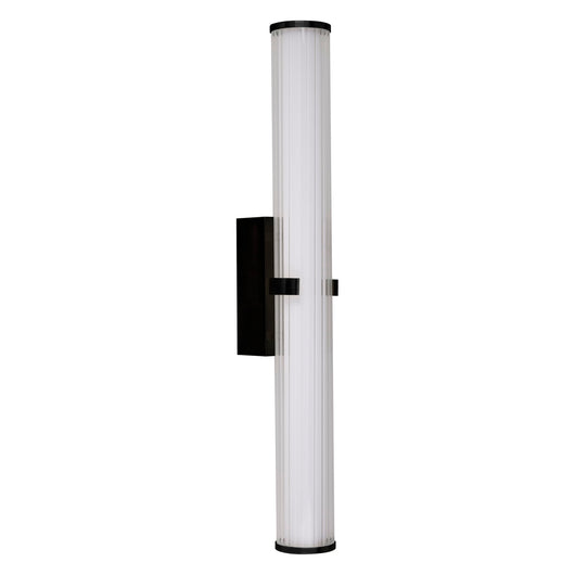Applique Moderna Morsetto Acciaio Nero Vetro Bianco Led 23W 3000K