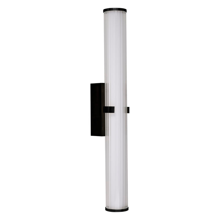 Applique Moderna Morsetto Acciaio Nero Vetro Bianco Led 23W 3000K