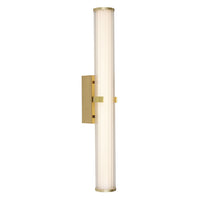 Applique Moderna Morsetto Acciaio Oro Vetro Bianco Led 23W 3000K