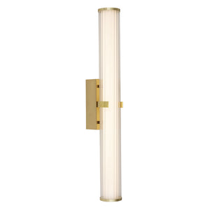 Applique Moderna Morsetto Acciaio Oro Vetro Bianco Led 23W 3000K