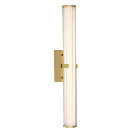 Applique Moderna Morsetto Acciaio Oro Vetro Bianco Led 23W 3000K