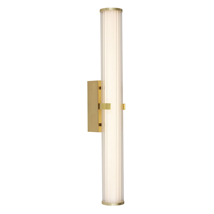 Applique Moderna Morsetto Acciaio Oro Vetro Bianco Led 23W 3000K