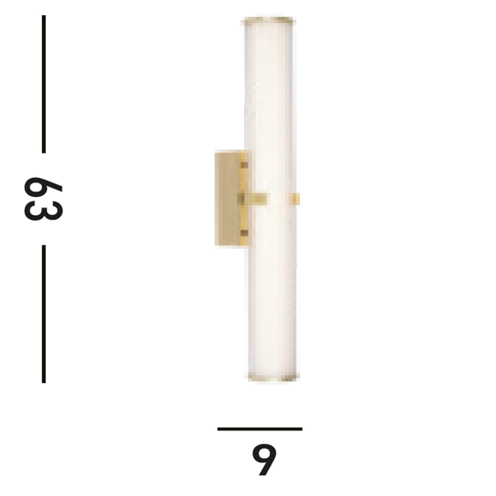 Applique Moderna Morsetto Acciaio Oro Vetro Bianco Led 23W 3000K