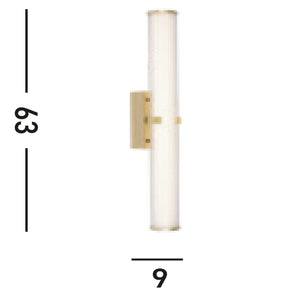 Applique Moderna Morsetto Acciaio Oro Vetro Bianco Led 23W 3000K