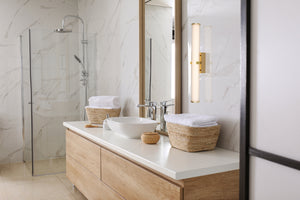 Applique Moderna Morsetto Acciaio Oro Vetro Bianco Led 23W 3000K