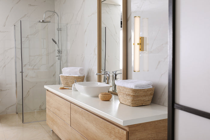 Applique Moderna Morsetto Acciaio Oro Vetro Bianco Led 23W 3000K