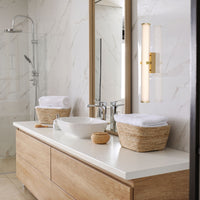 Applique Moderna Morsetto Acciaio Oro Vetro Bianco Led 23W 3000K