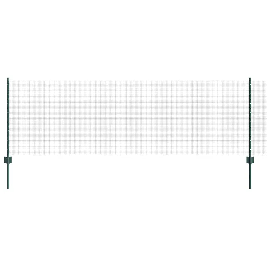 Recinzione con pali. Verde 0.8 x 25 m Acciaio