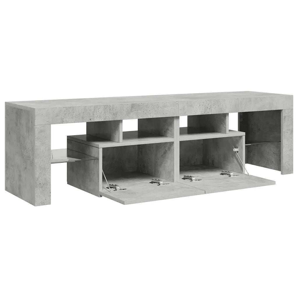 Mobile Porta TV con Luci LED Grigio Cemento 140x36,5x40 cm 804368