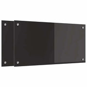 Set di 2 paraschizzi da cucina resistenti al calore 80 x 40 cm design moderno ed elegante in vetro temperato nero 02_0056309