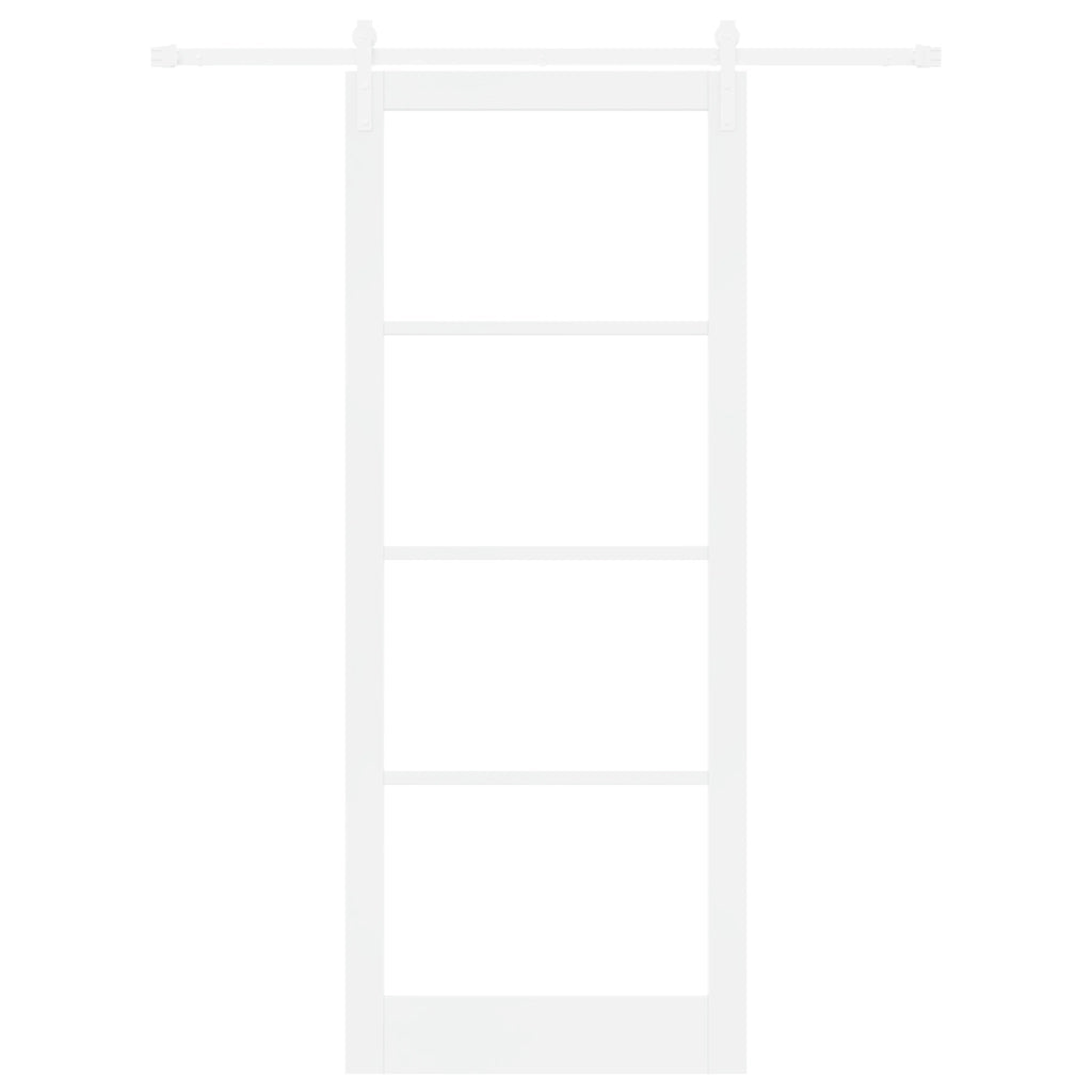 porta scorrevole  con set hardware 'ORKDAL'legno solido bianco e vetro