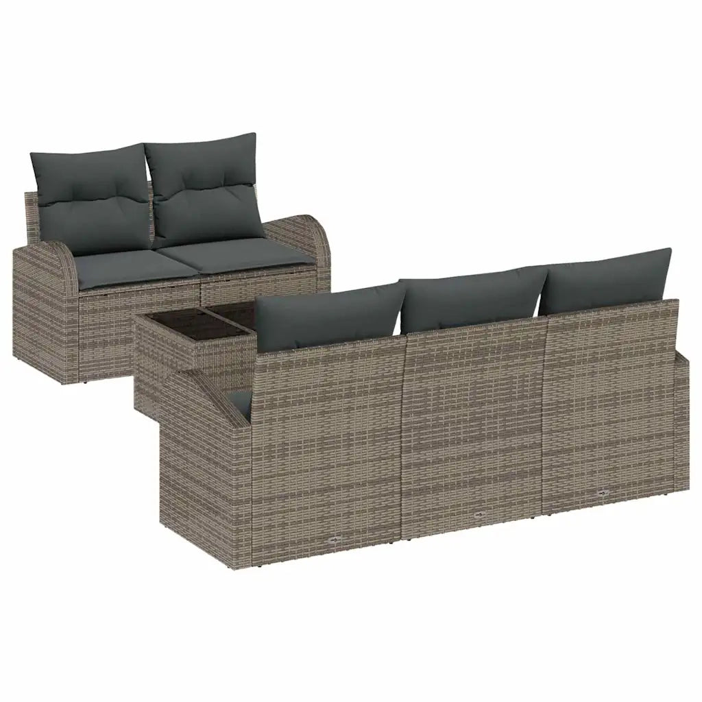 Set Divano da Giardino Grigio 55 x 55 x 37 cm polyrattan
