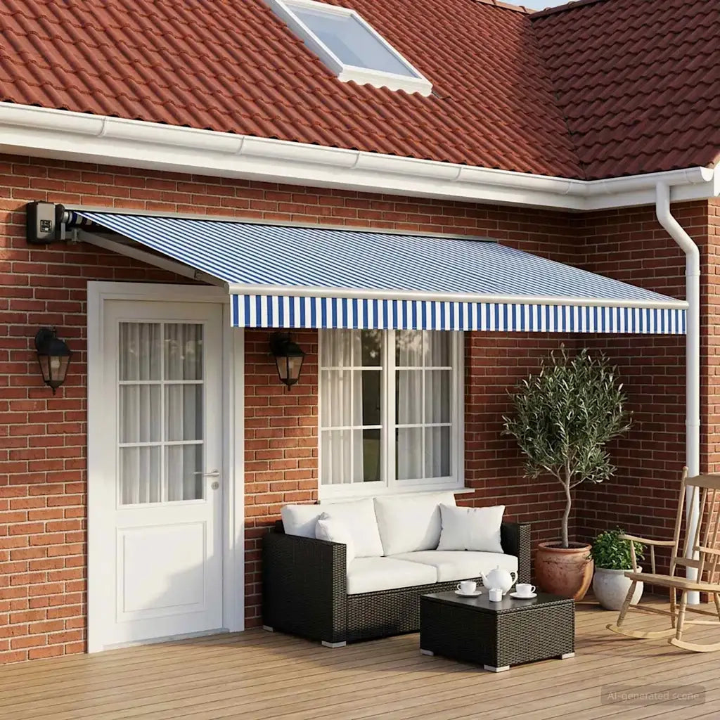 Telo di ricambio per tenda da sole Blu e Bianco 500 × 300 cm 3444187