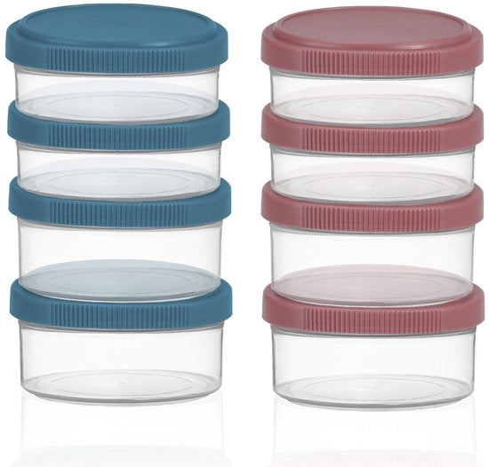 Saladierie per picnic, 50 ml e 75 ml, contenitori per salse con coperchio a vite, piccoli contenitori per salse per la scatola della merenda, resistente al lavastoviglie, confezione da 8.