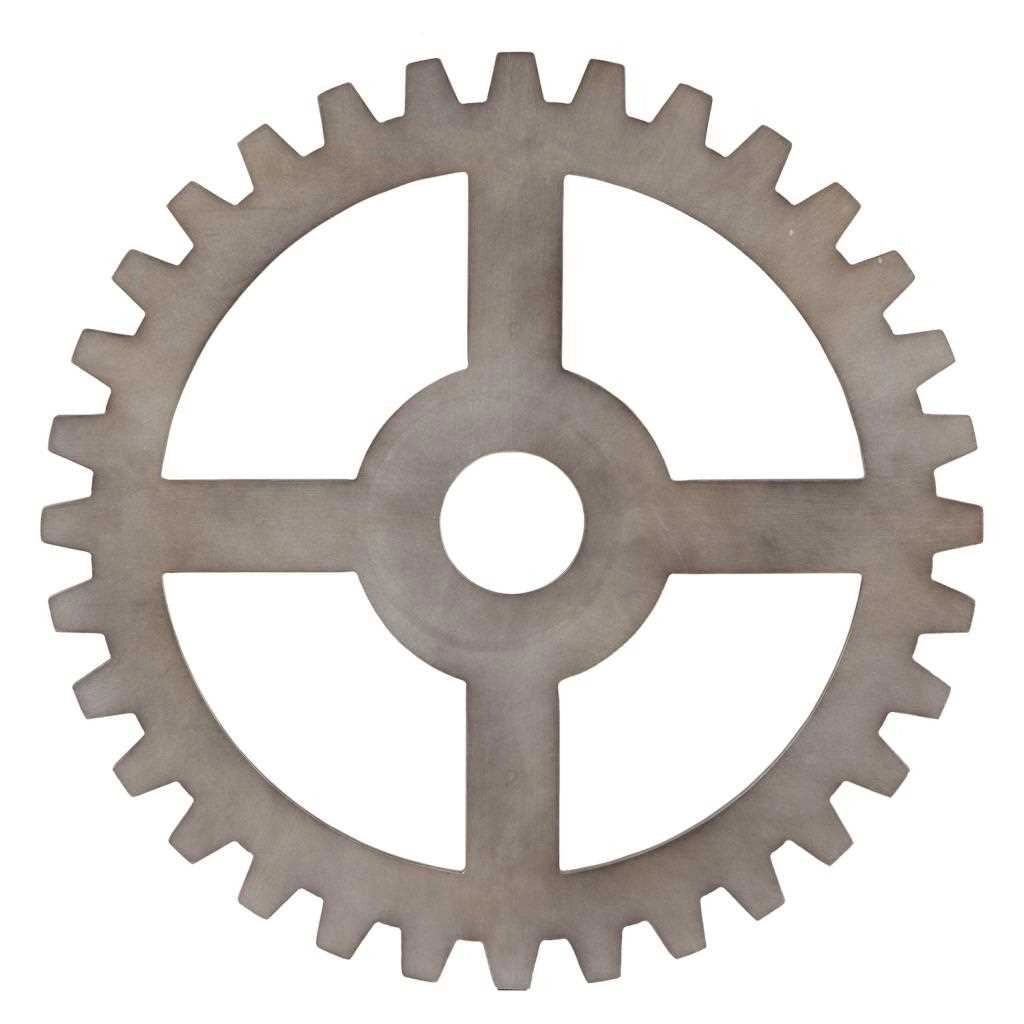 Decorazione da parete ruota in legno grigio 80x80x1,5h cm