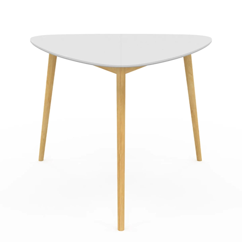IDMarket - Tavolo da pranzo GAIA 4 persone piano bianco gambe in legno 110 cm