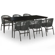 Set da pranzo da giardino per esterni 7 pezzi mobili grigi 02_0013960