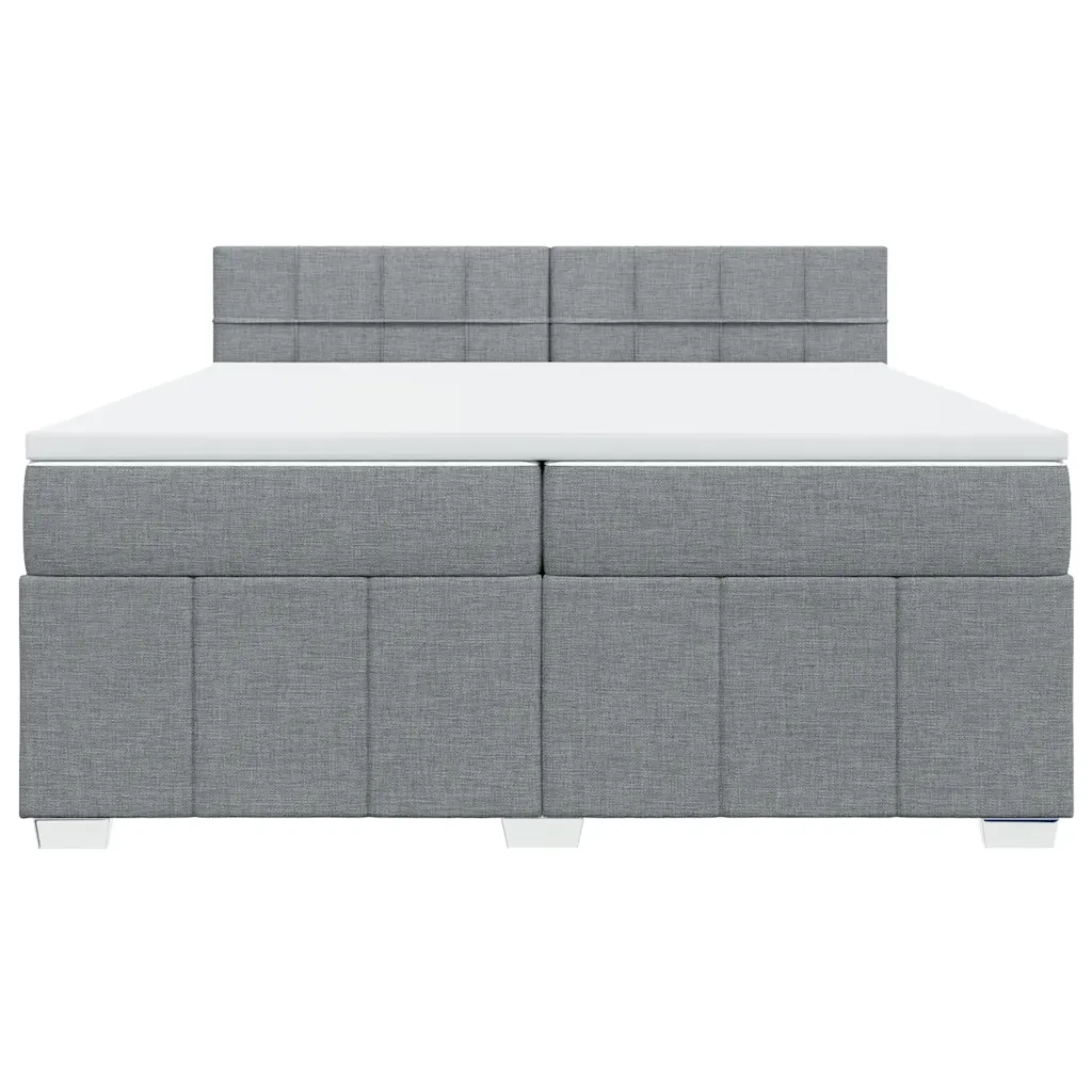 Giroletto a Molle con Materasso Grigio Chiaro 200x200cm Tessuto