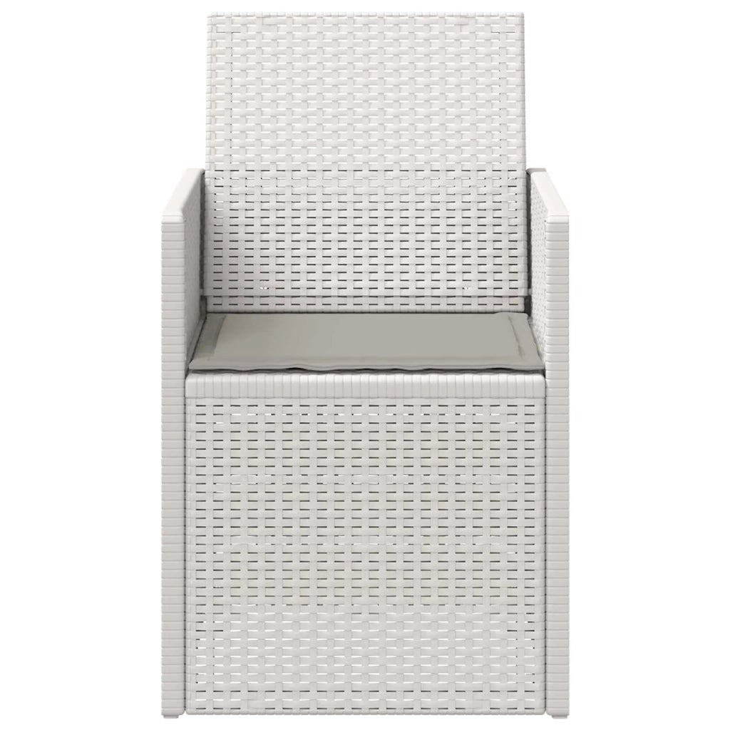 Sedie da pranzo da giardino 2 pcs Bianco e Grigio Chiaro PP