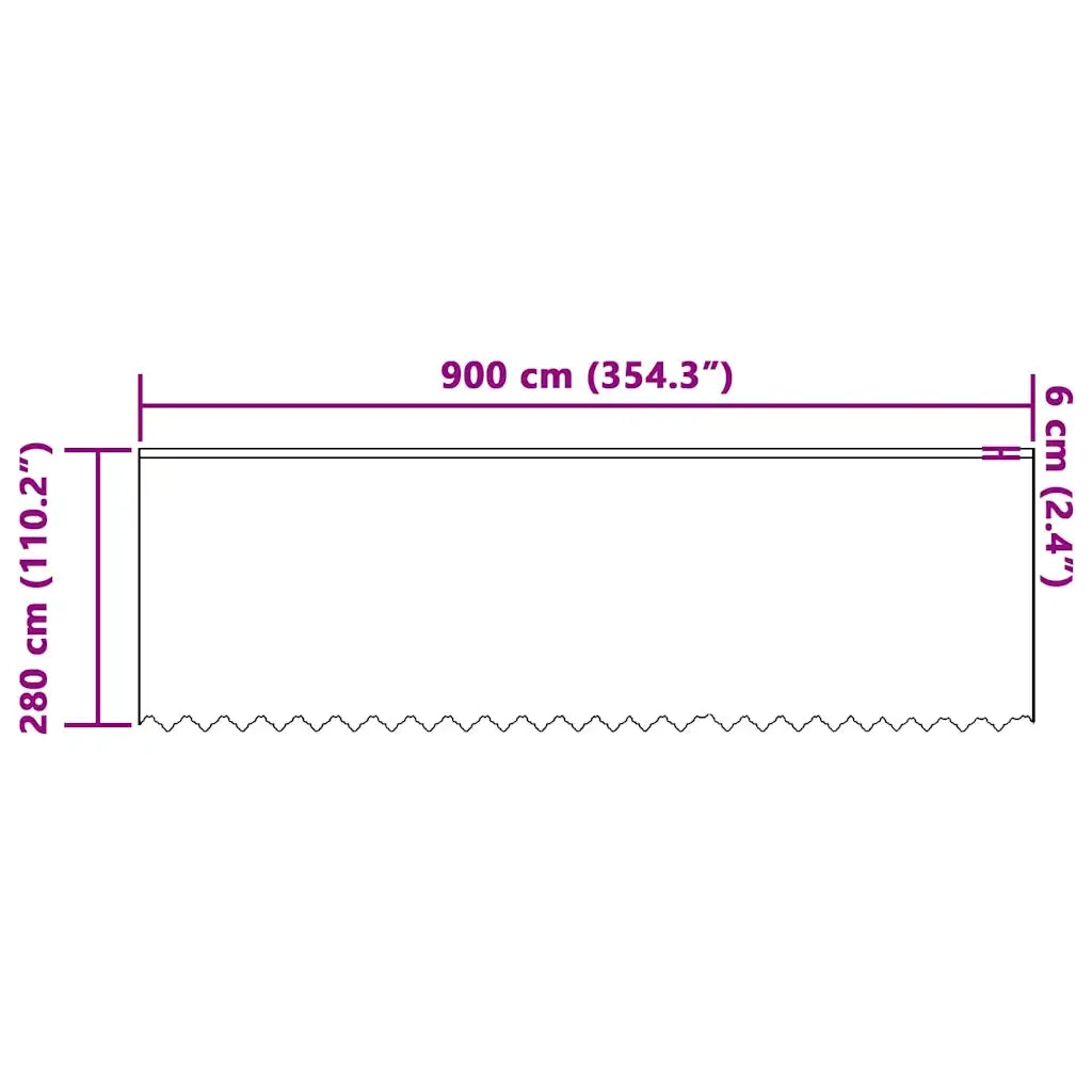 vidaXL Tende con tende Floreale Bianco 900 x 280 cm Poliestere