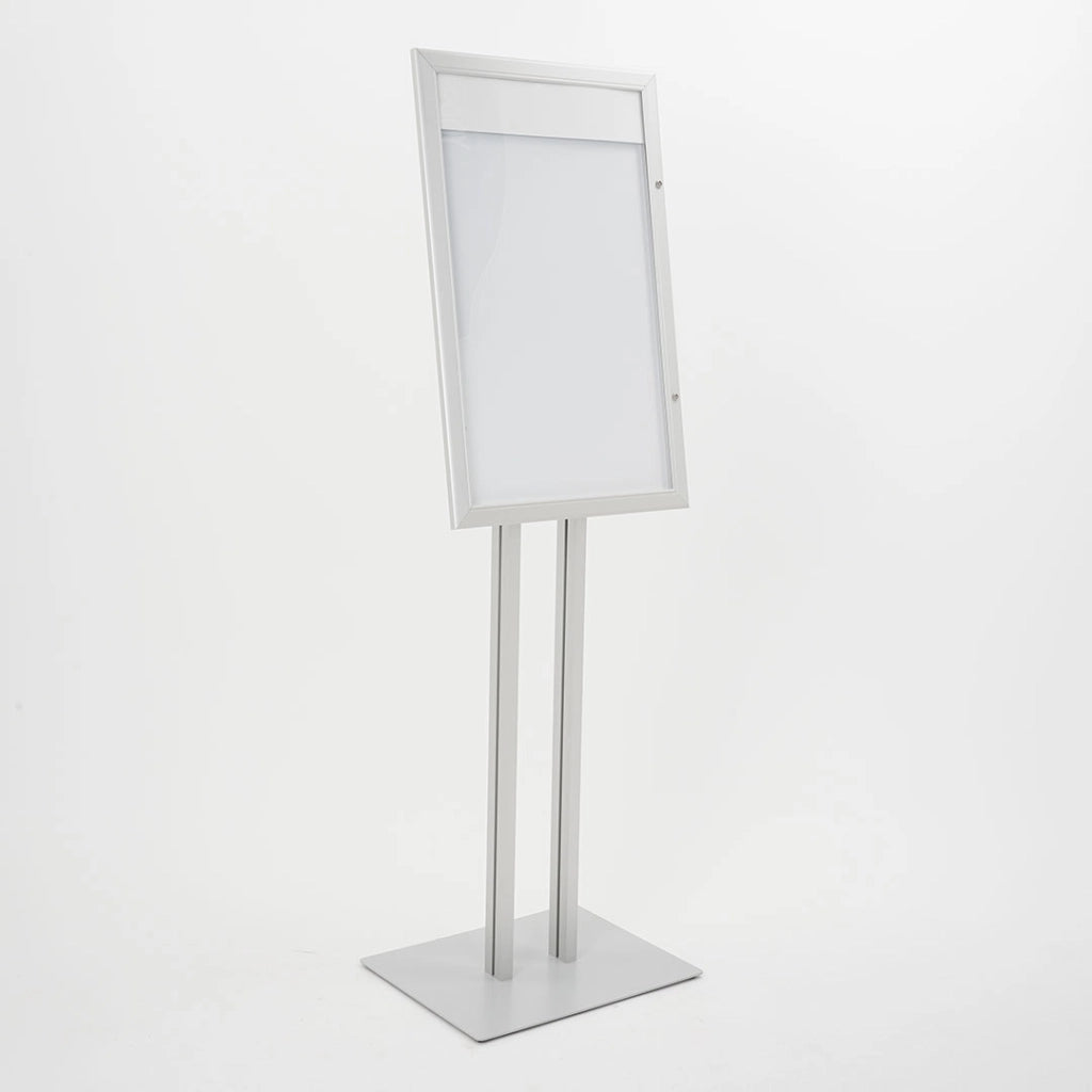 Espositore a Leggio con Piantana 51,4x79 cm in Alluminio Porta Menù Silver
