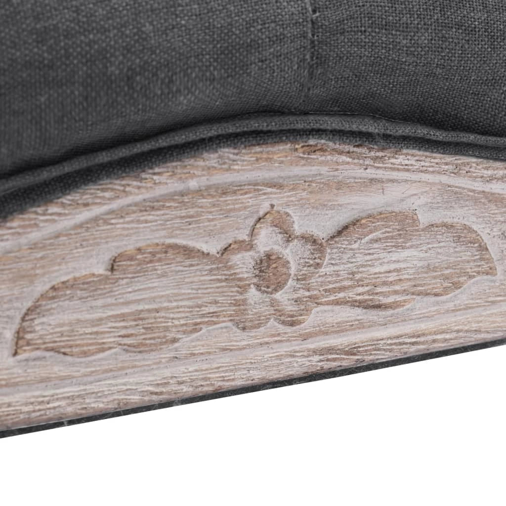 Panca in lino legno massello 110 x 38 x 48 cm grigio scuro 02_0021225